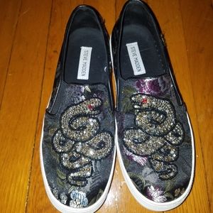 Steve Madden snake slip ons